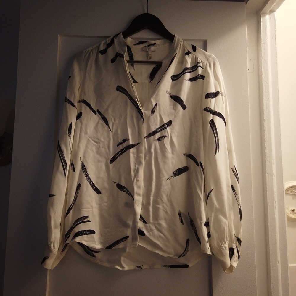 Joie feather pattern blouse